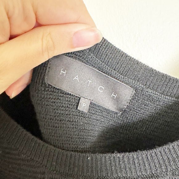 Hatch Maternity Wool Midi Dress Black Ribbed Sleeveless P / XS - Picture 4 of 6